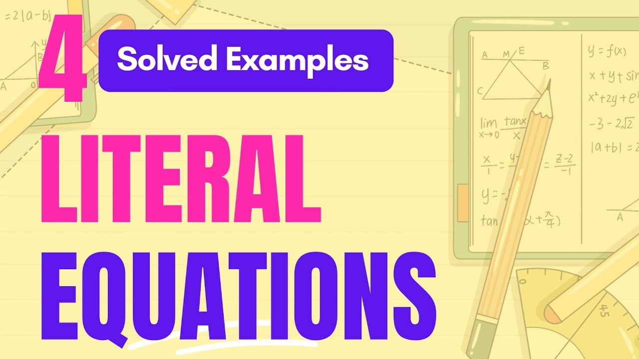 Algebra Lesson 2 Literal Equations MathHub